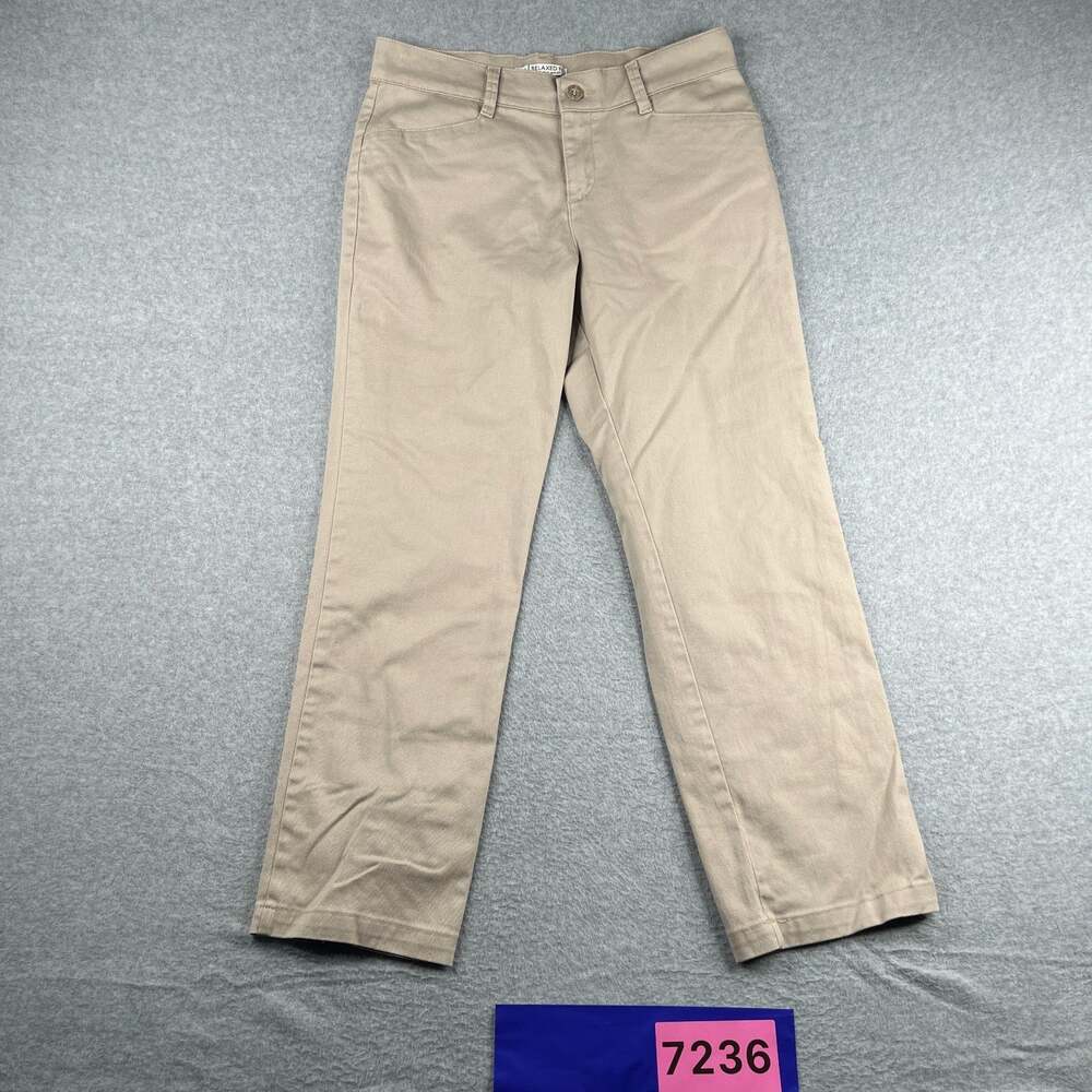 Lee Relaxed Fit Pants Beige Womens Size 8P Petite Casual Classic